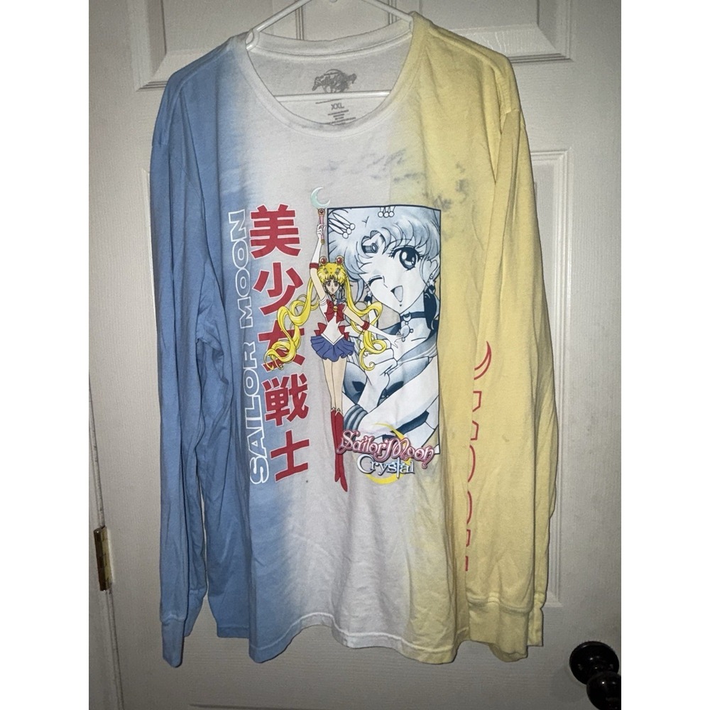 Sailor Moon Crystal Long Sleeve Shirt Xxl‎ Anime Gradient Pastel Blue Yellow